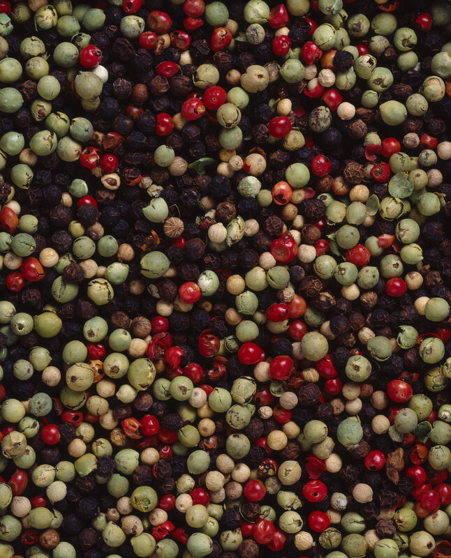 assorted peppercorns close-up