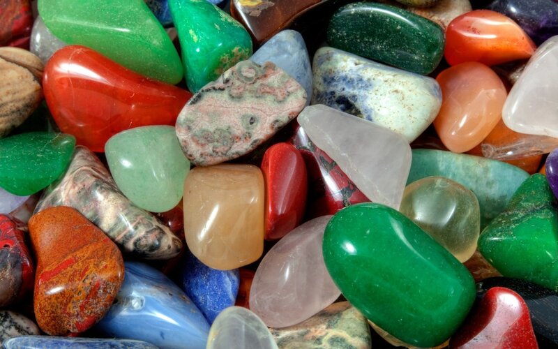 assorted polished gemstones