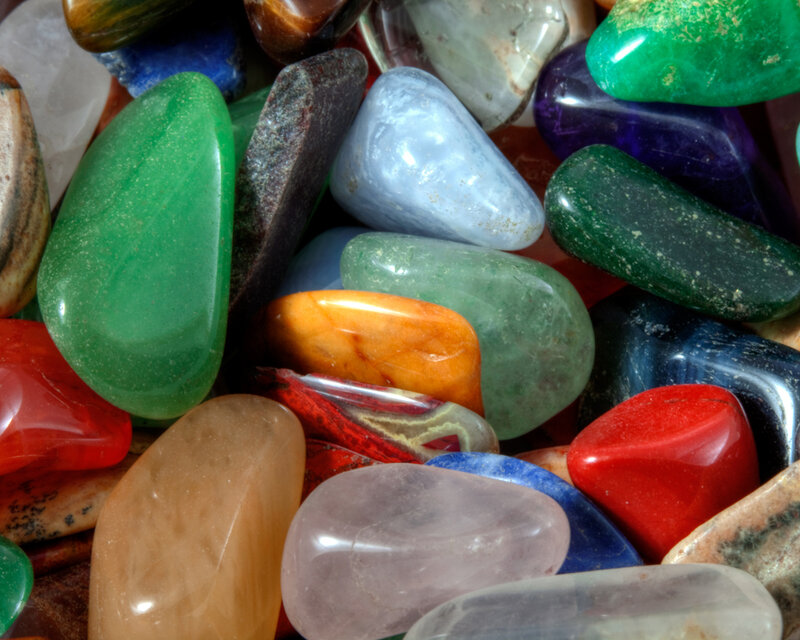 assorted polished gemstones