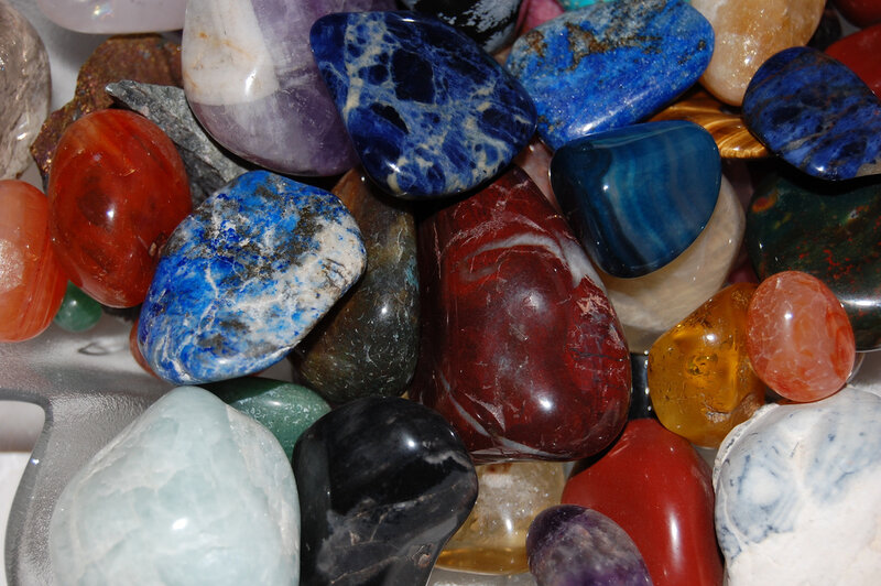 Assorted Polished Stones — Blue