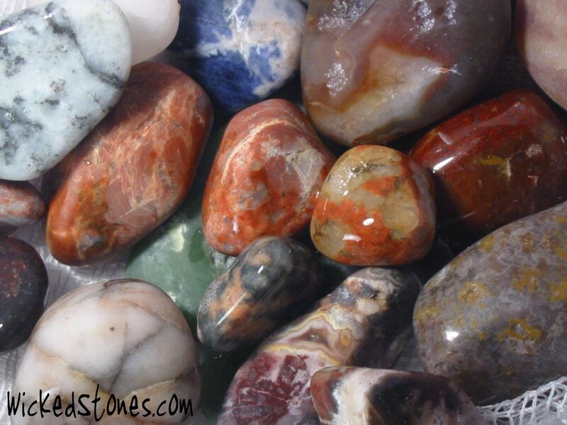 Assorted Polished Stones — Brown