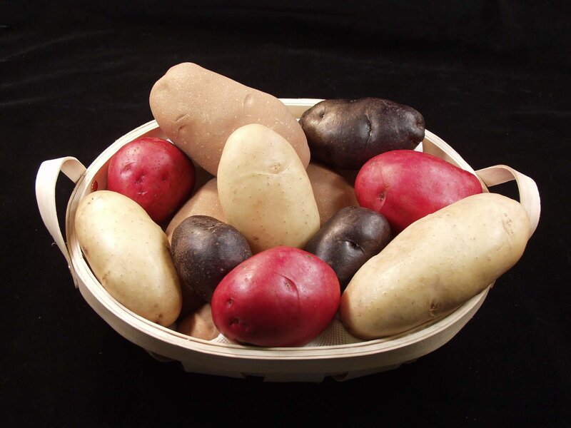 assorted potatoes in basket