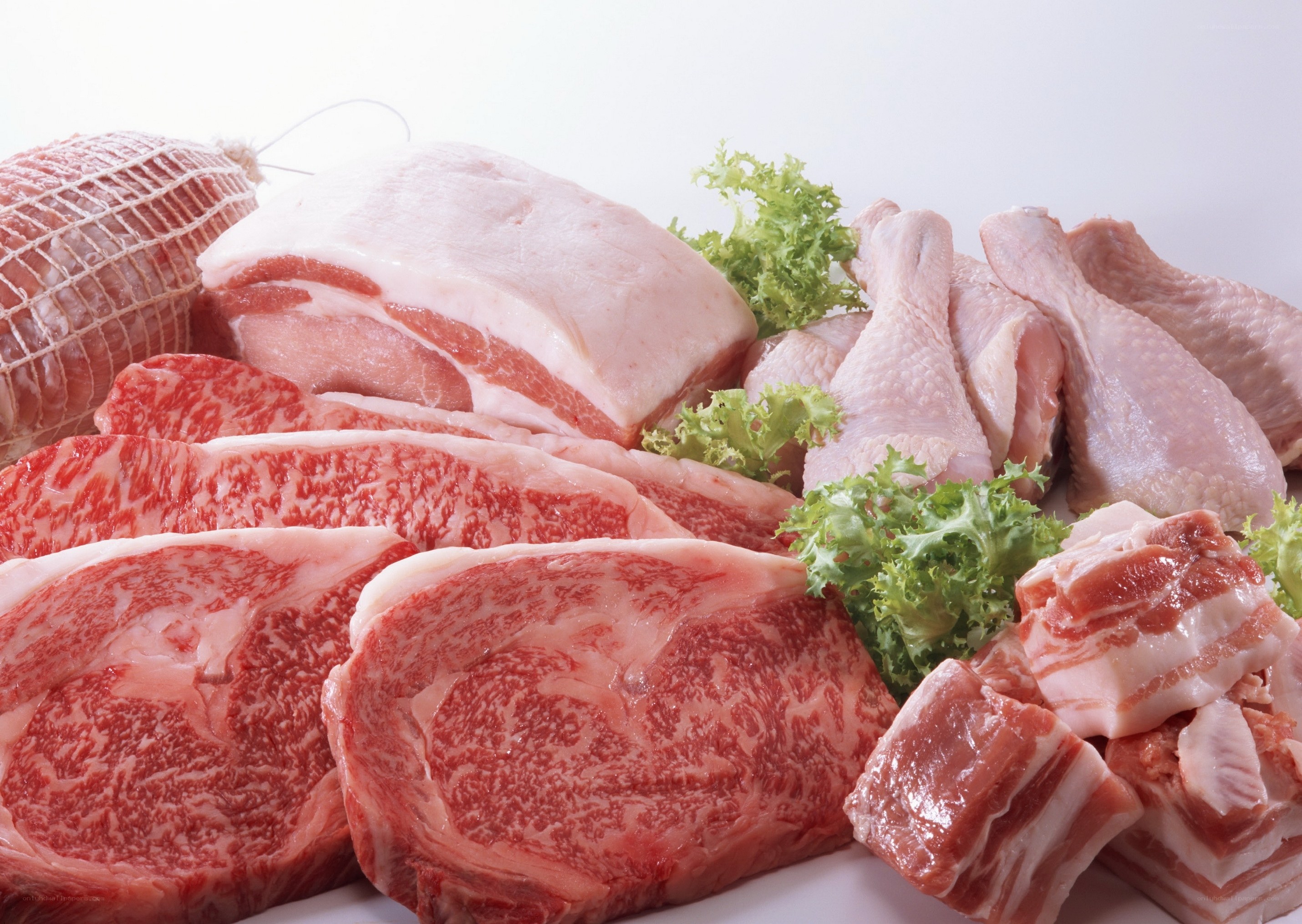 assorted raw meats