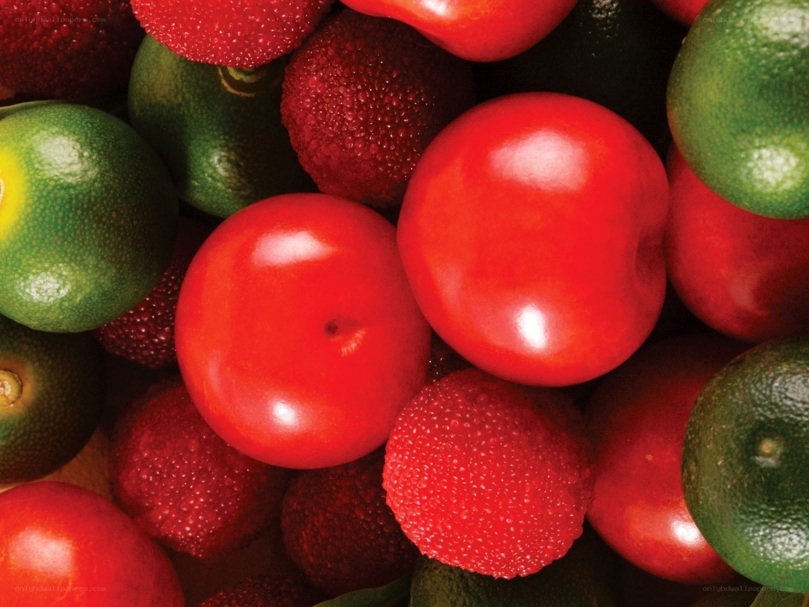assorted red and green fruits