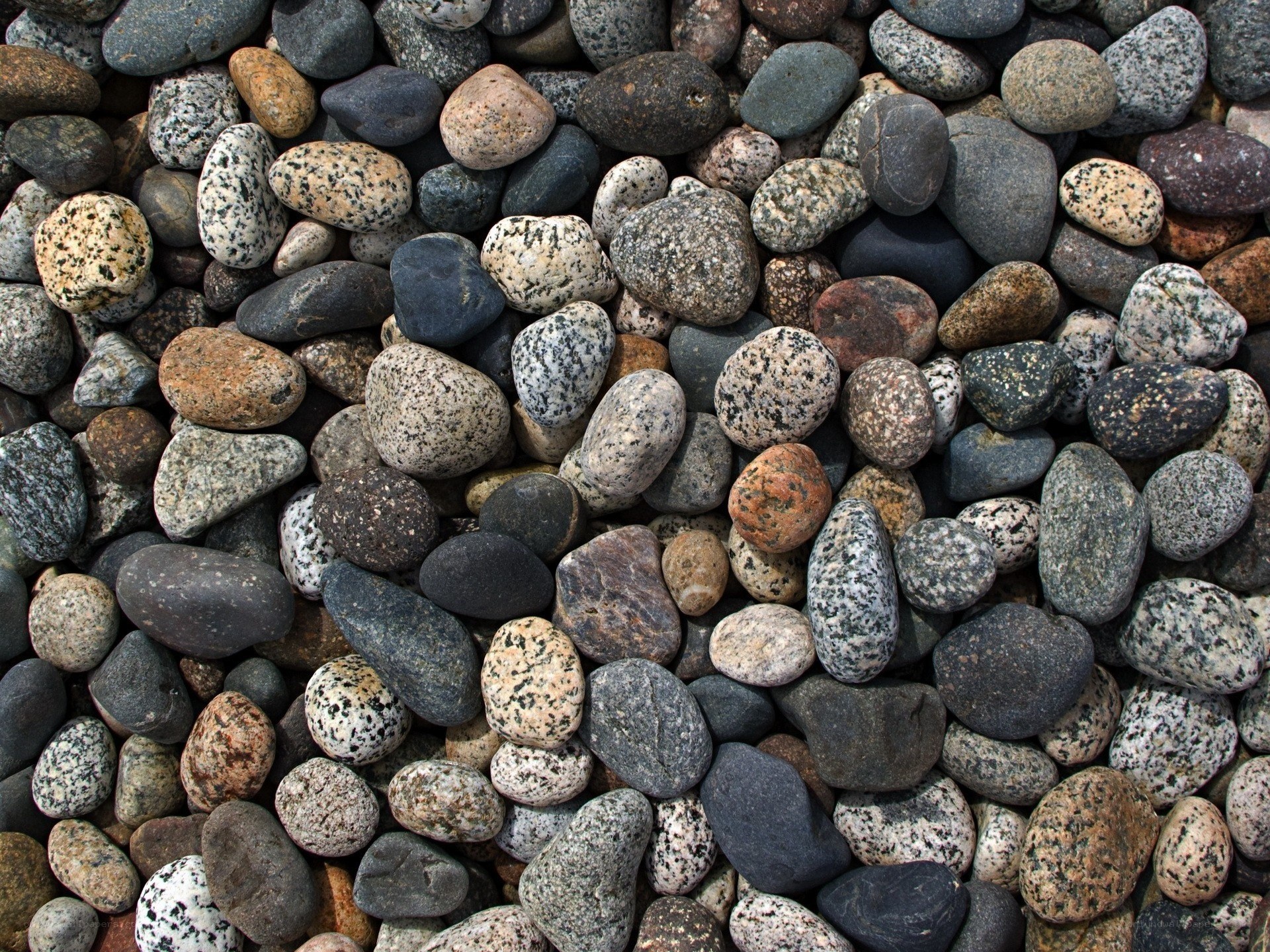 assorted river stones