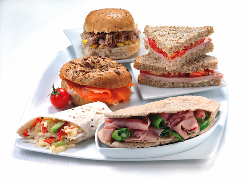 Assorted sandwiches and wraps