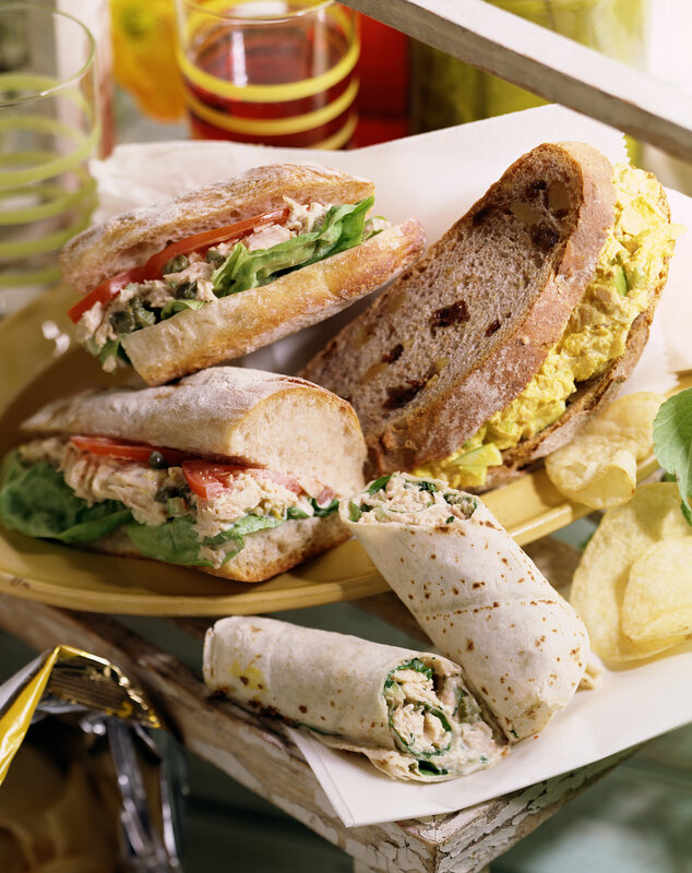 Assorted sandwiches and wraps
