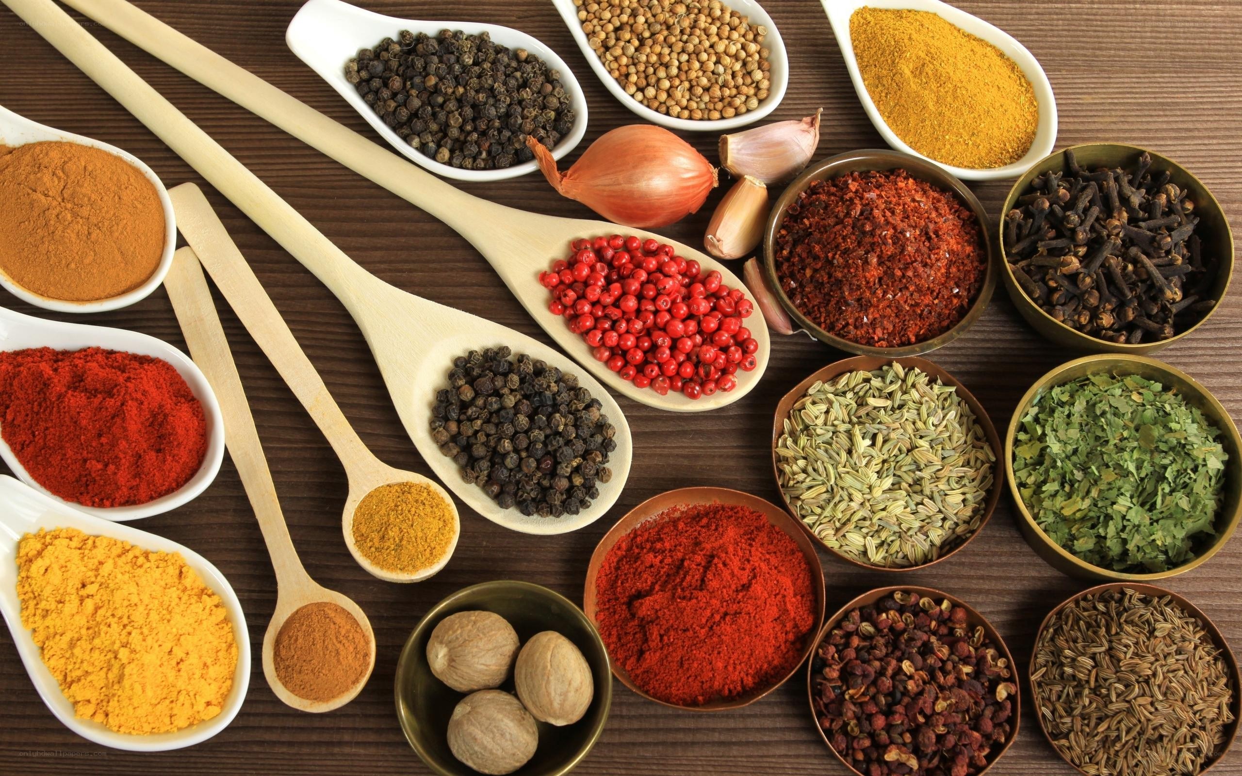 Assorted spices and herbs
