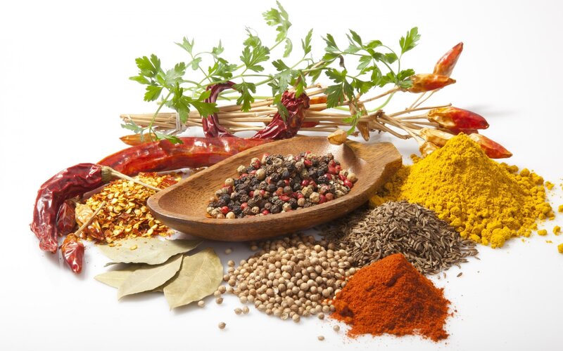 Assorted Spices and Herbs — Yellow, Neutral, Photograph