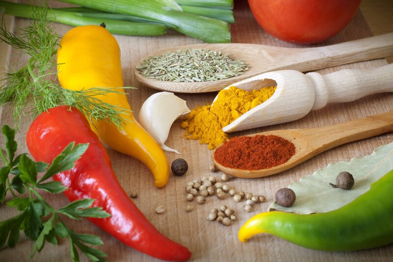 Assorted Spices and Vegetables — Yellow