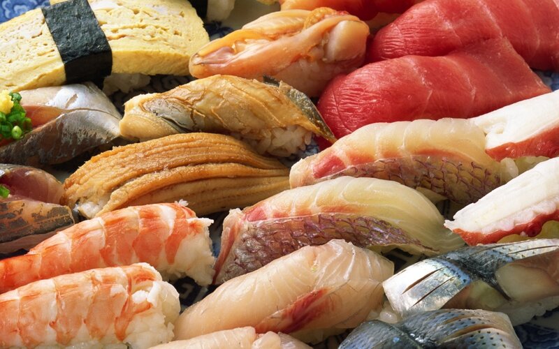 Assorted Sushi Pieces — White