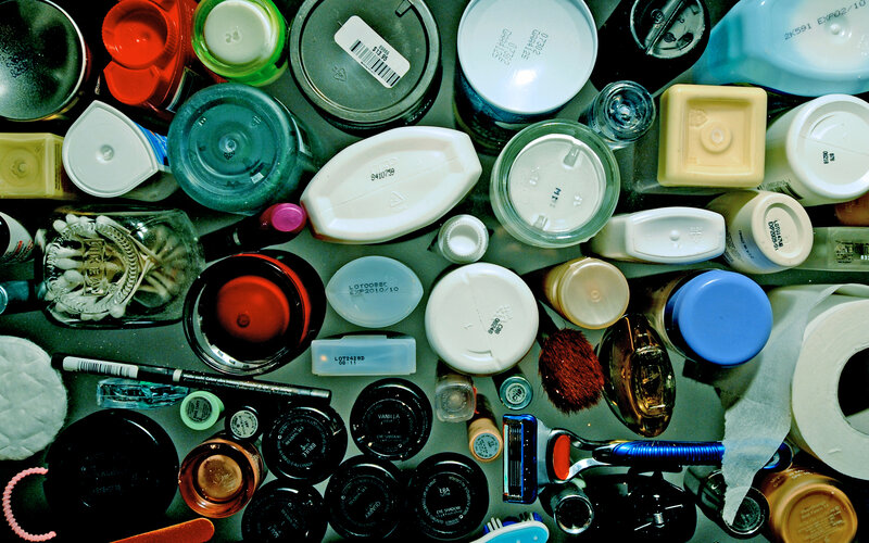 assorted toiletries on a surface