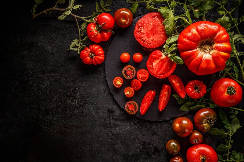 Assorted Tomatoes on Slate
