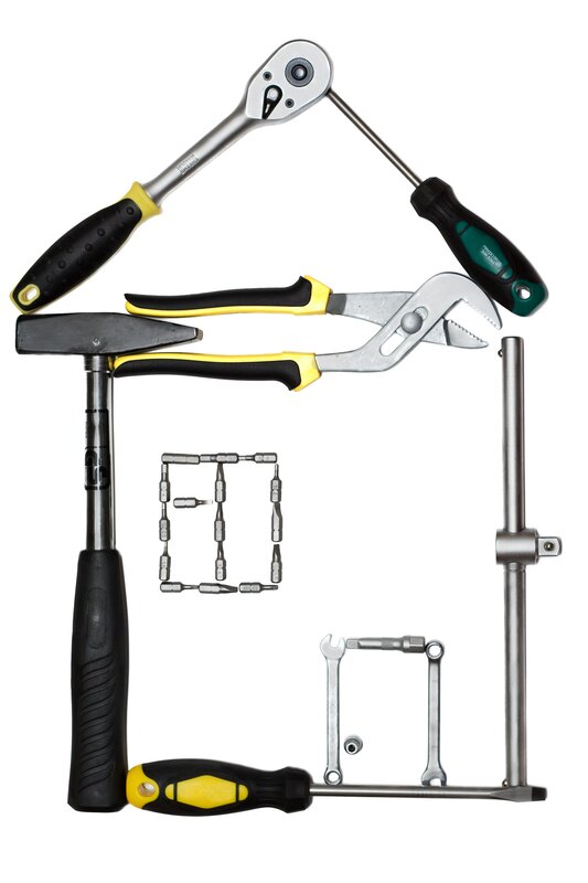 assorted tools arranged in frame