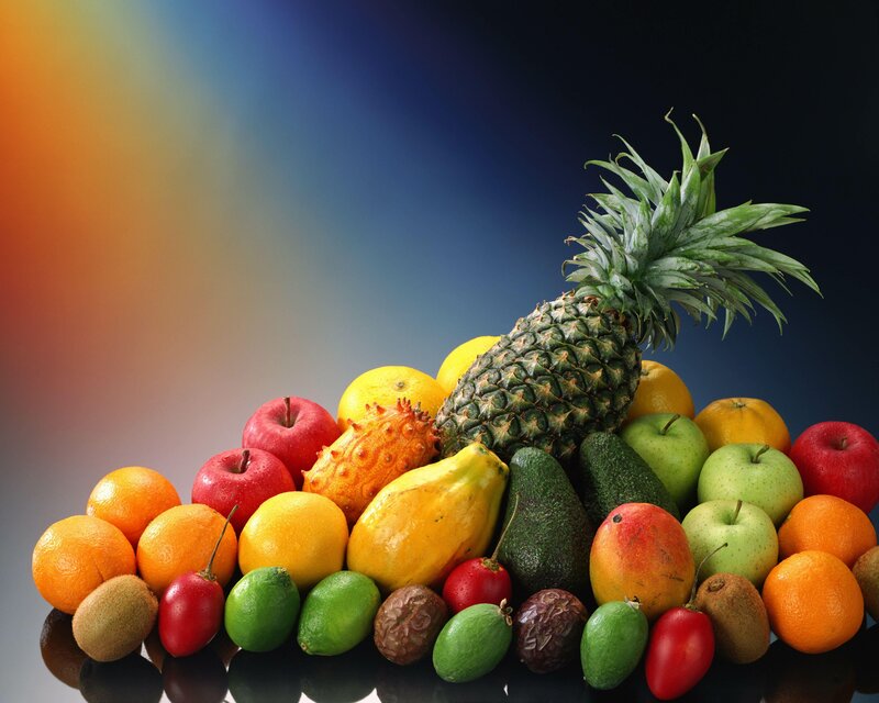 Assorted Tropical Fruits — Green, Vibrant