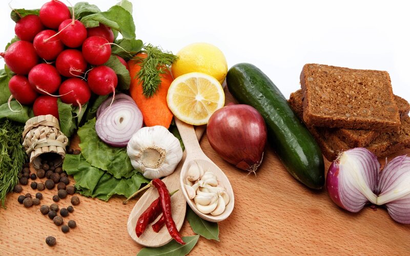 Assorted Vegetables and Bread
