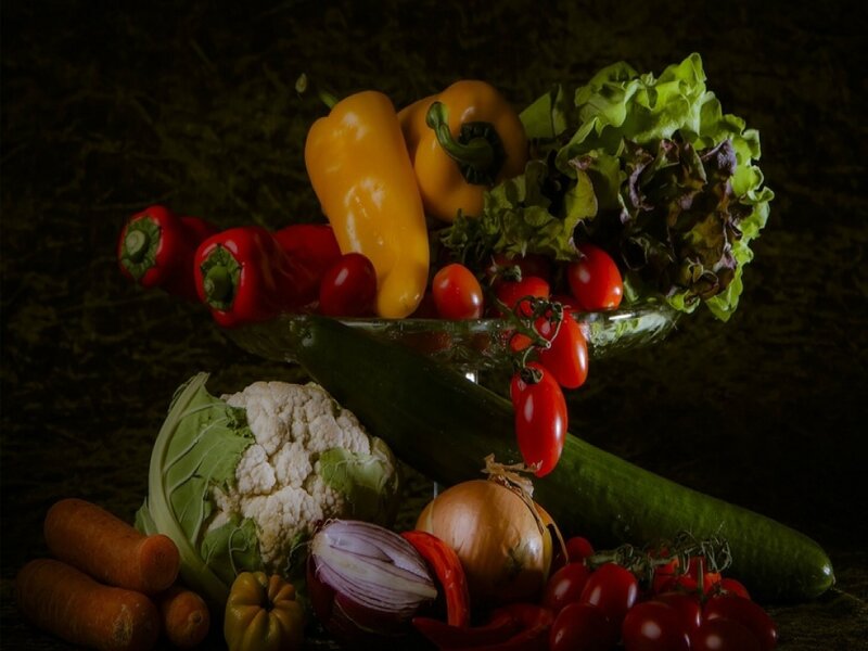 Assorted Vegetables in Bowl — Green
