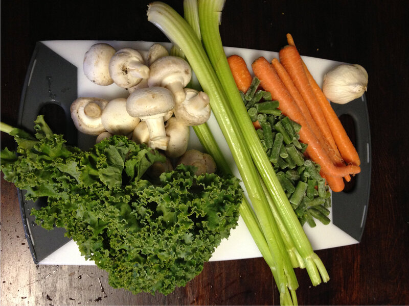 Assorted Vegetables on Cutting Board