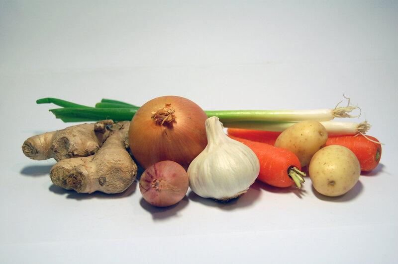 Assorted Vegetables on White