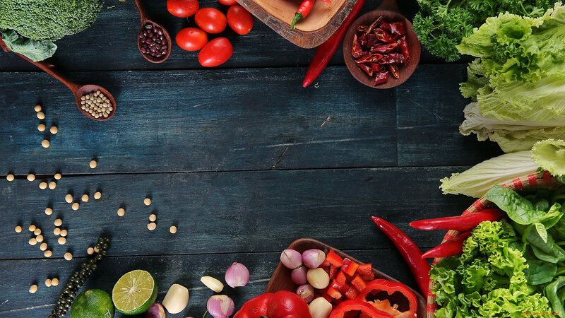 Assorted Vegetables on Wood