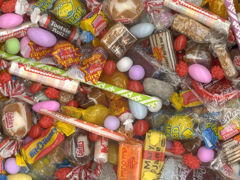 assorted vintage candies