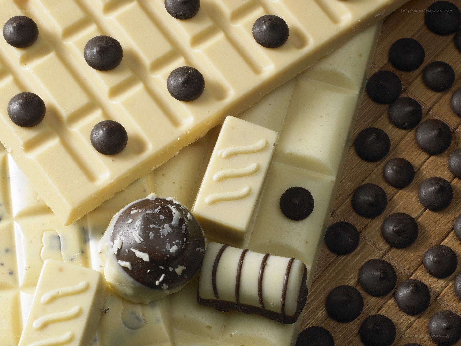 Assorted white chocolate treats