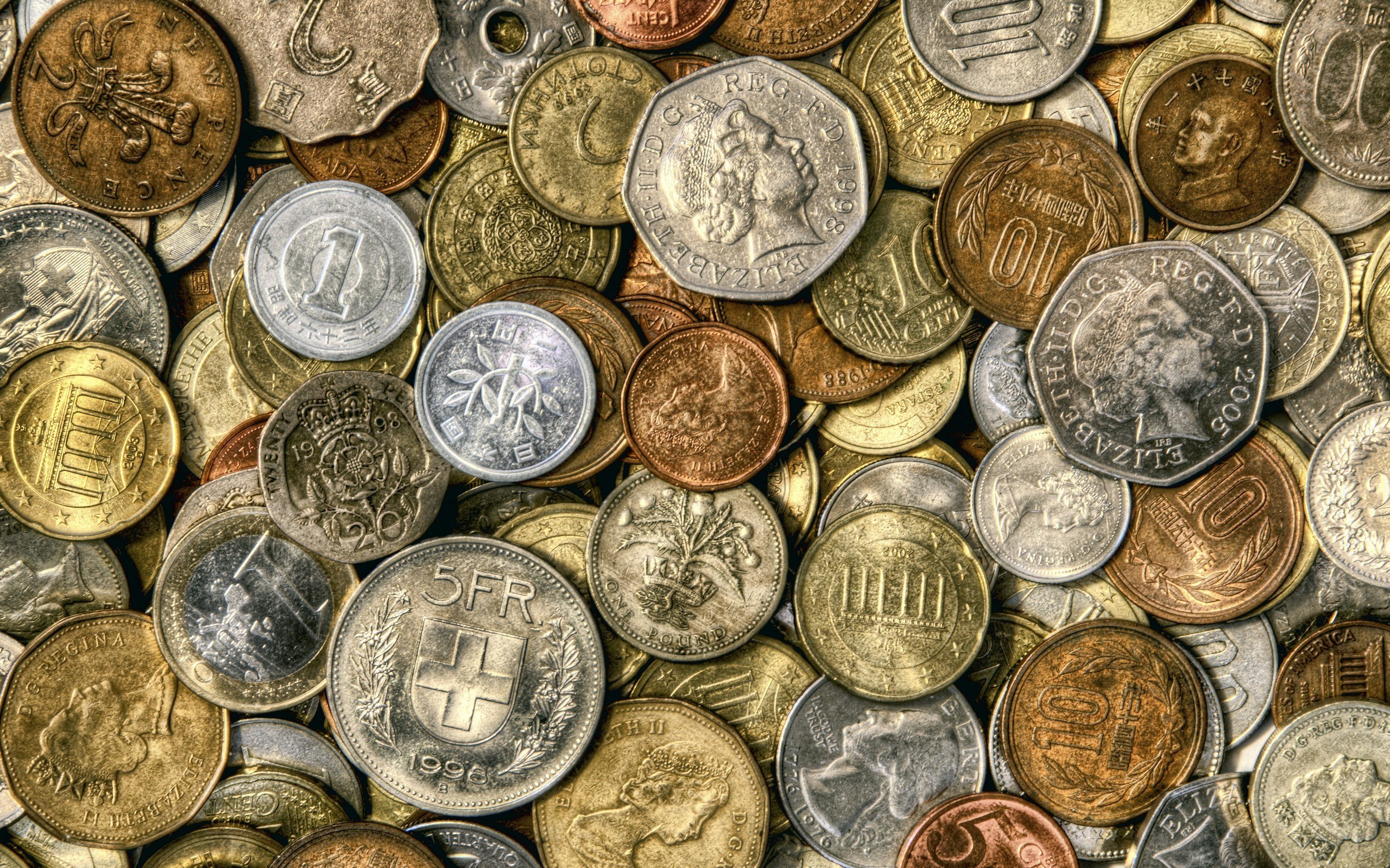 assorted world coins collection