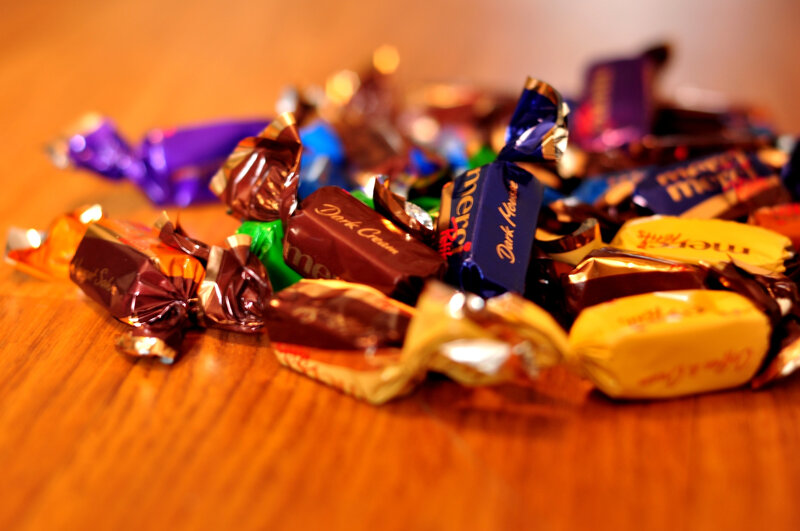 Assorted Wrapped Candies — Brown