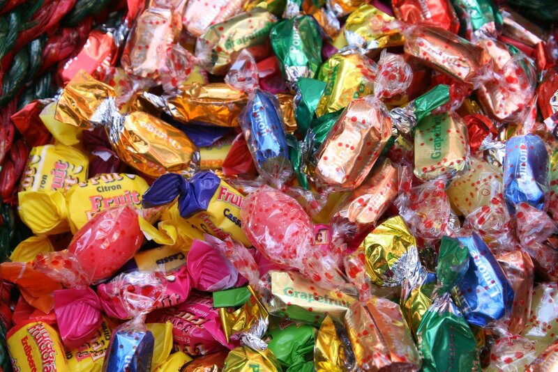Assorted Wrapped Candies — Yellow
