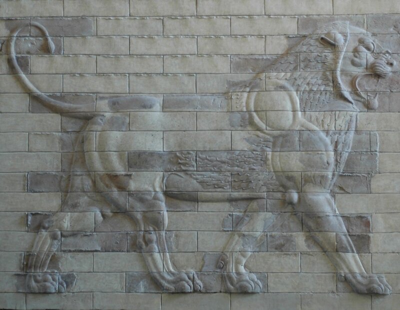 Assyrian lion relief