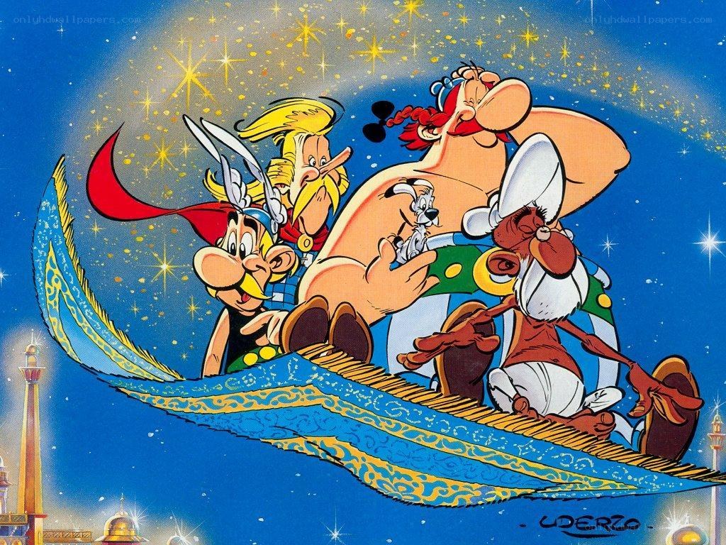 Asterix and friends on a magic carpet