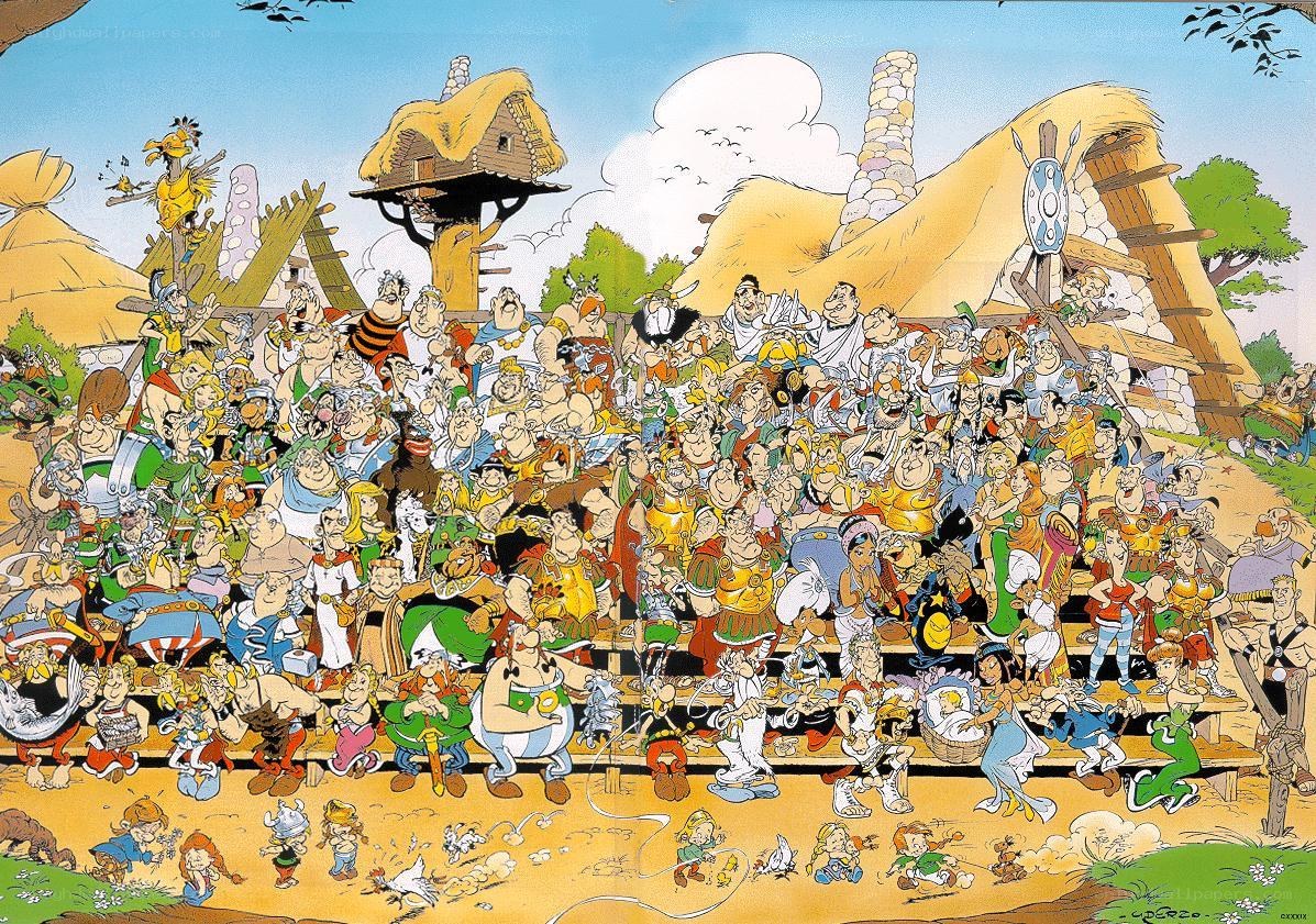 Asterix and Obelix gathering