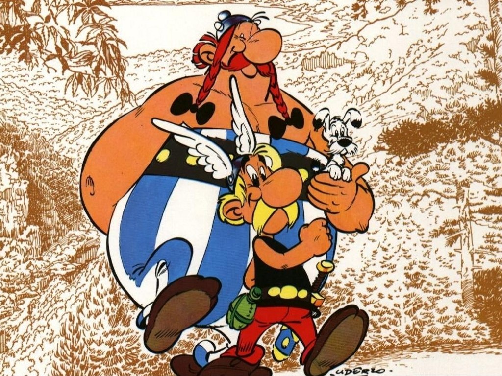 Asterix and Obelix in the forest