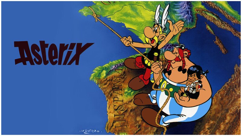 Asterix and Obelix on a map