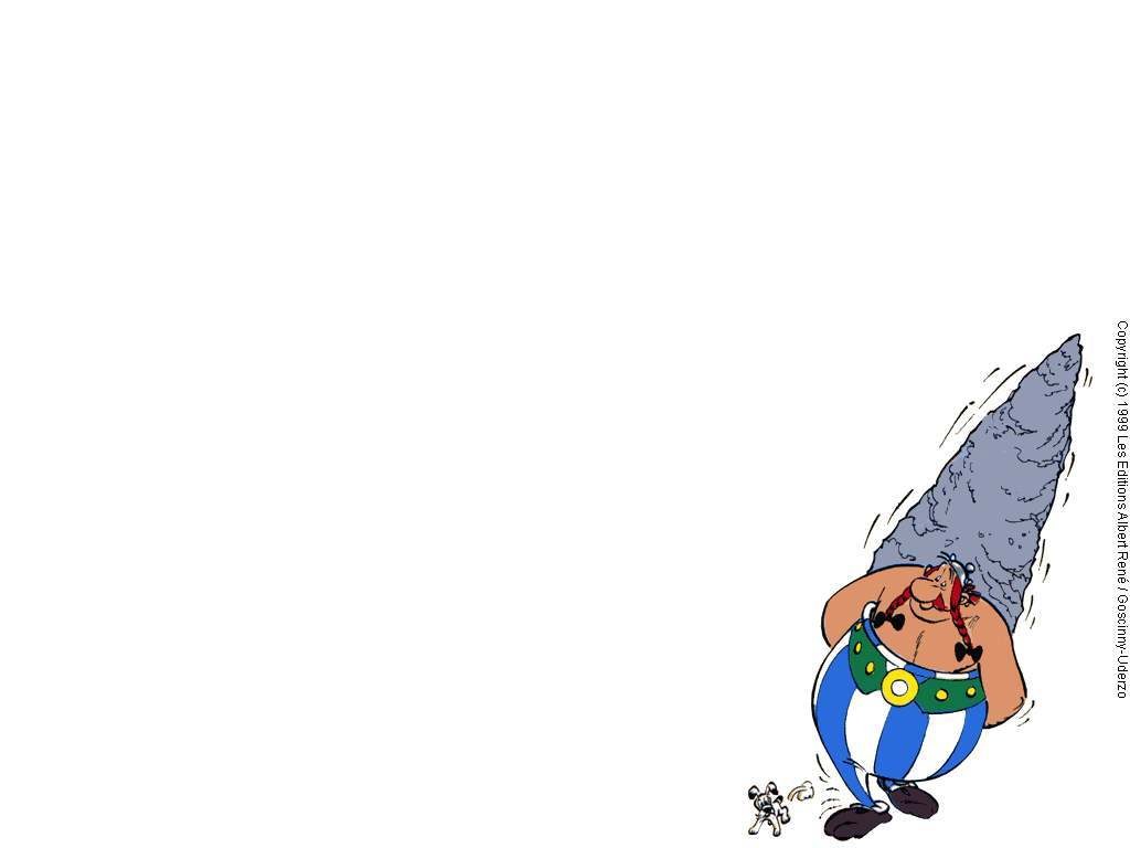 Asterix carrying a rock