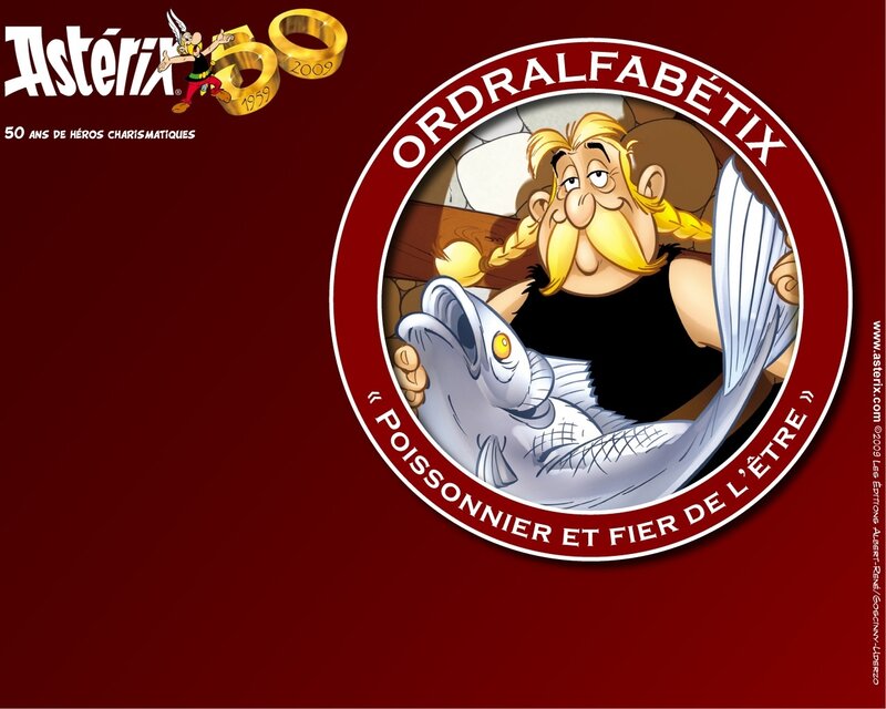 Asterix Character Holding Fish