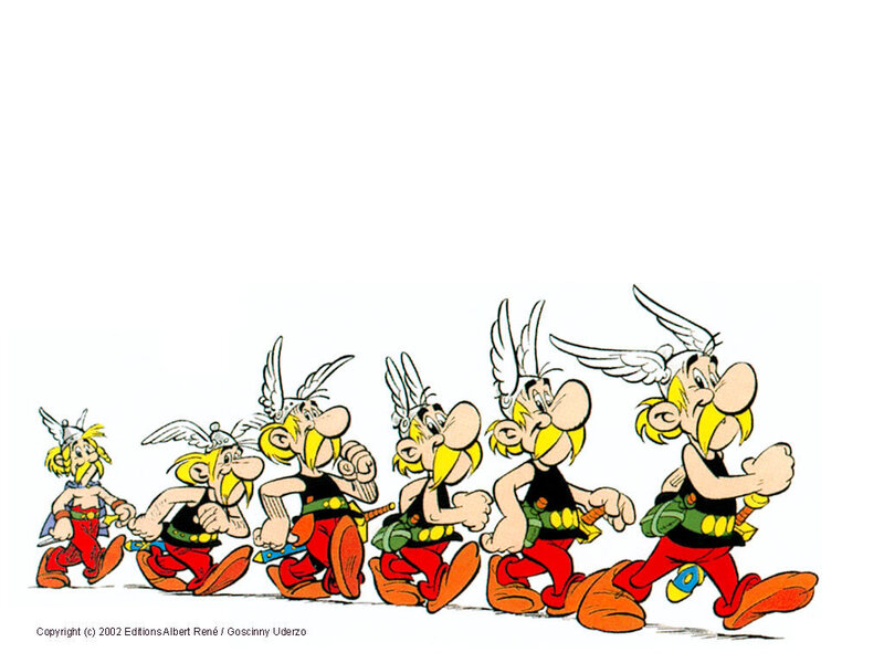 Asterix characters running