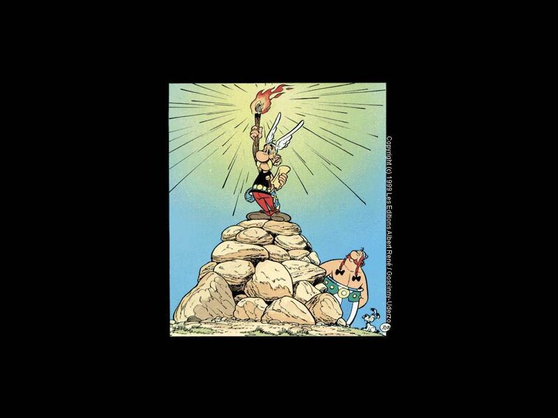 Asterix holding a torch