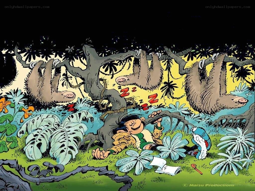 Asterix sleeping in the jungle