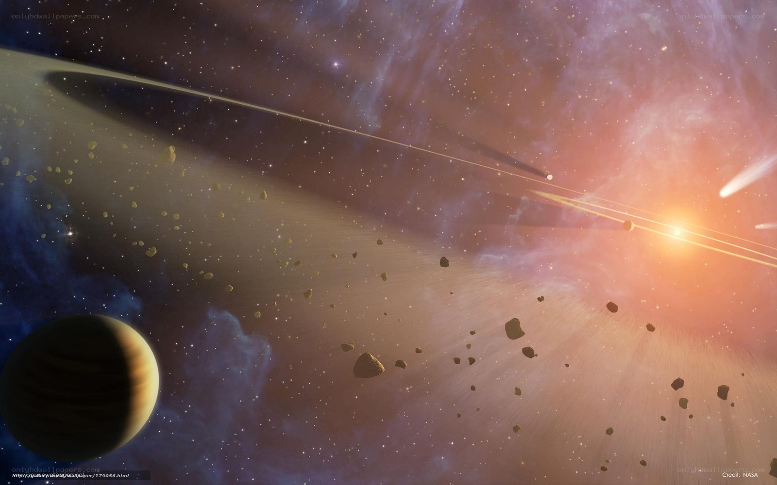 Asteroid belt in a solar system
