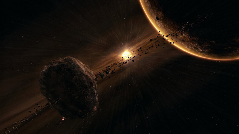 Asteroid Belt Near Planet