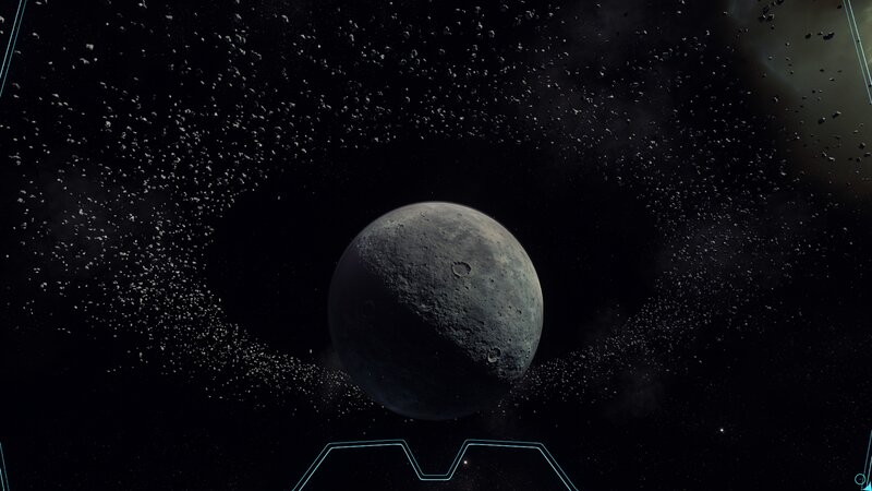 Asteroid Belt with Planet — Black