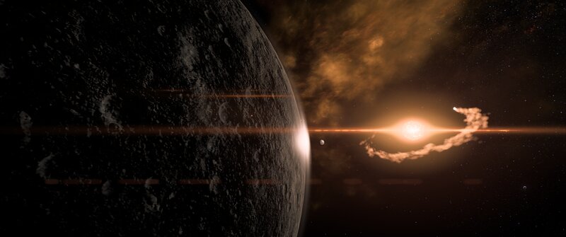 Asteroid Belt with Star — Black