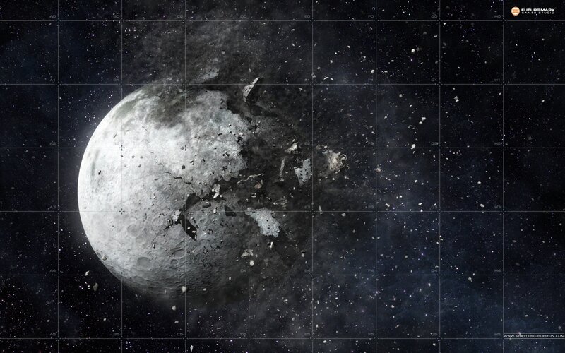 Asteroid breaking apart in space