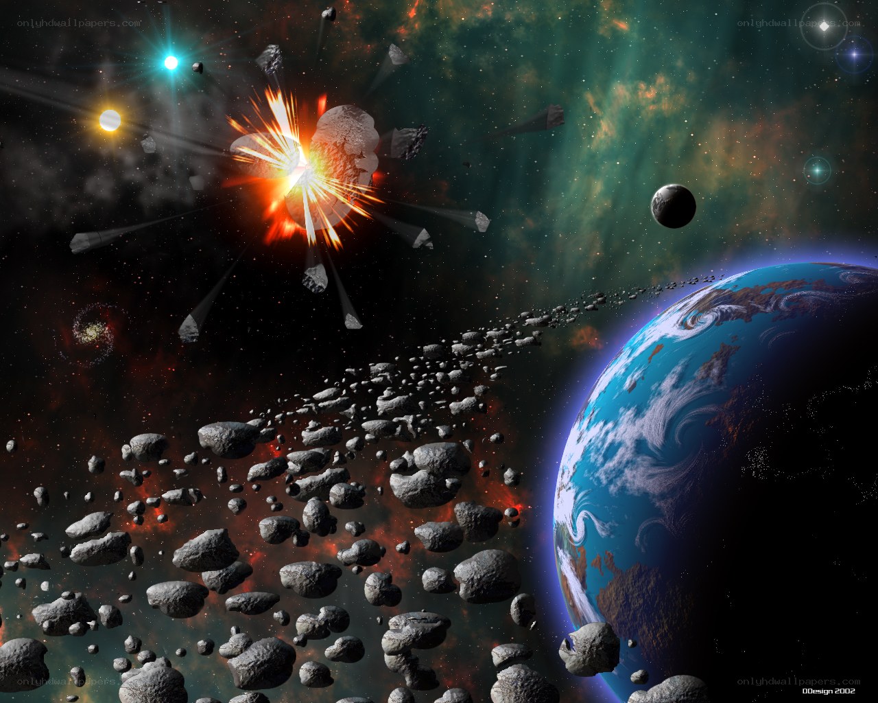 Asteroid collision near Earth