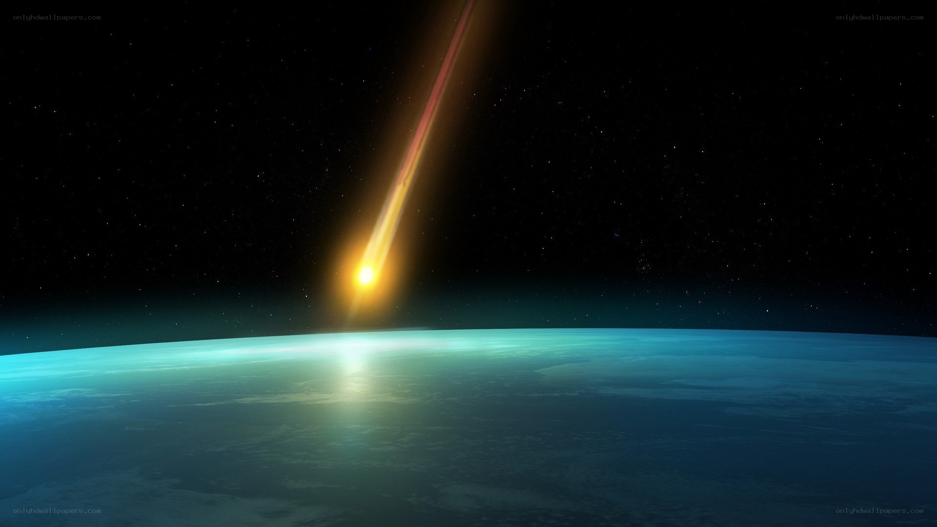 Asteroid entering Earth's atmosphere