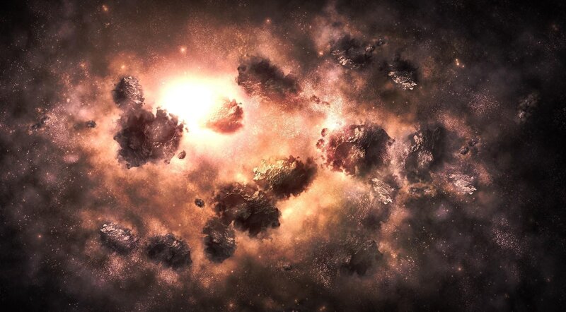 Asteroid Field Explosion