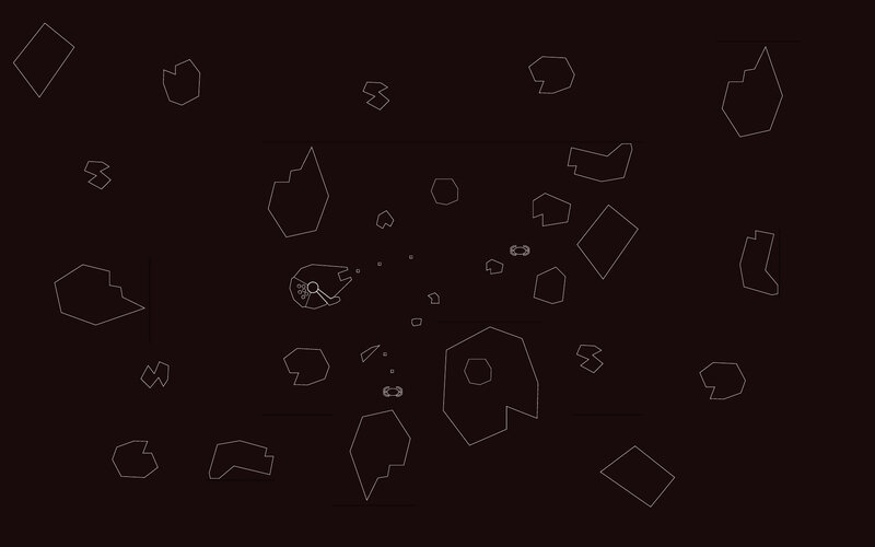 asteroid field in space
