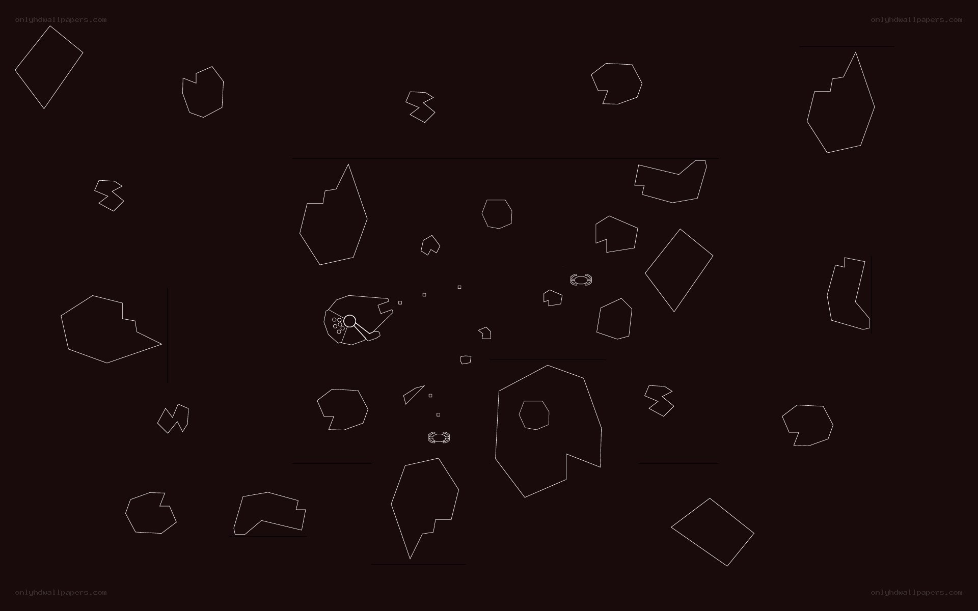 asteroid field in space