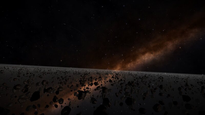 Asteroid Field in Space — Black, Cosmic, Night